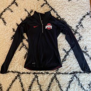Nike Ohio State University Long Sleeved Quarter Zip Pullover